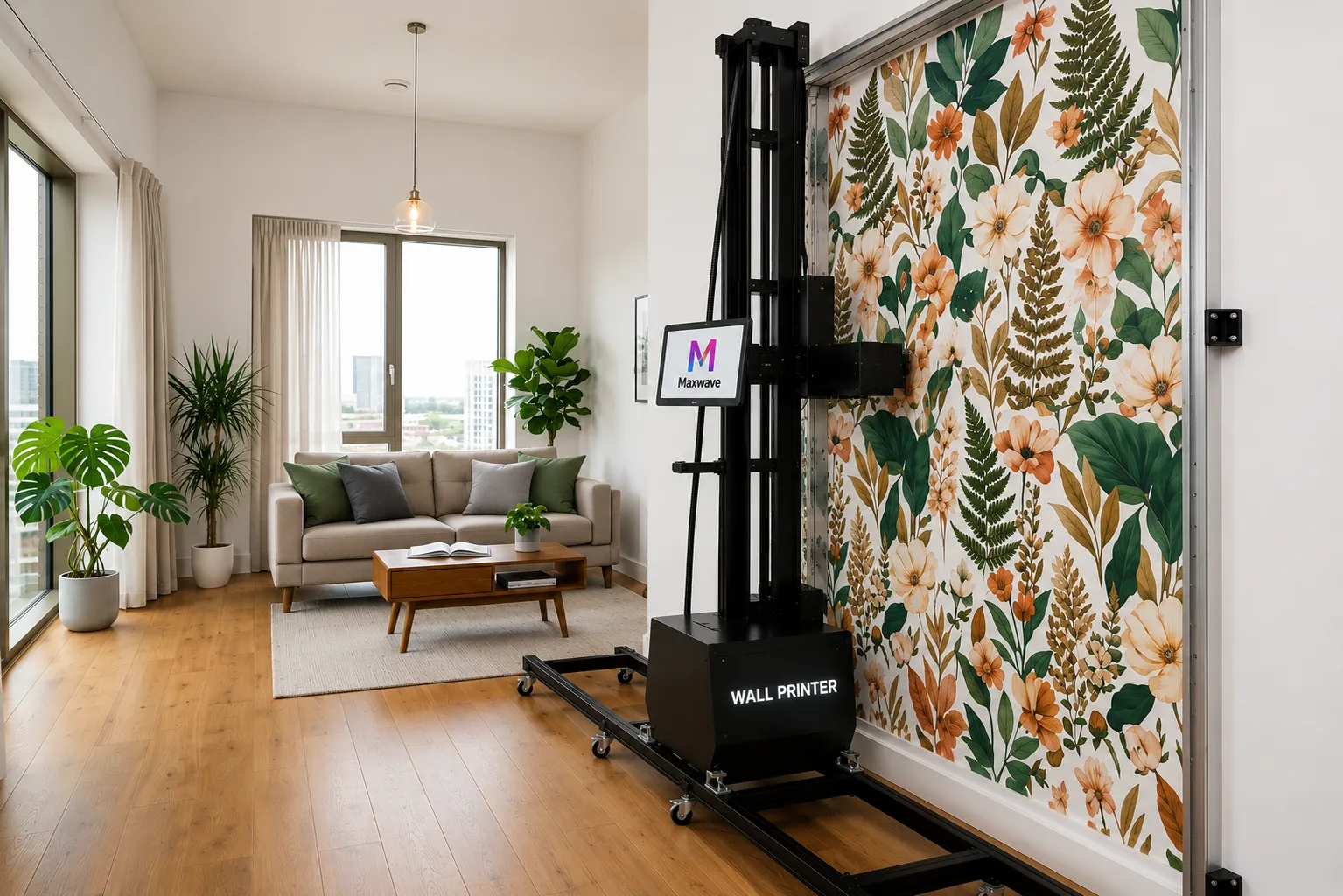 Wallpaper printer producing custom residential wallpaper
